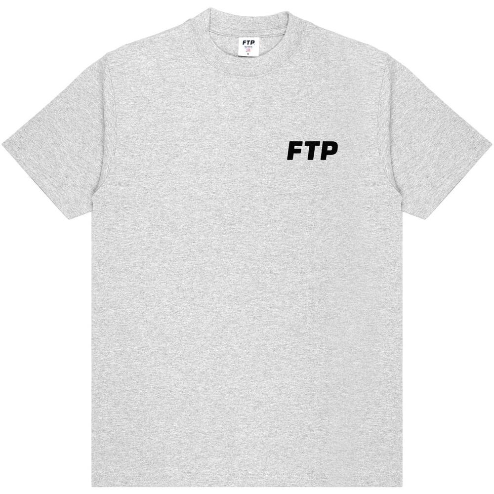 FTP Flocked Logo Tee (Heather Gray) – Size XL – As Pictured